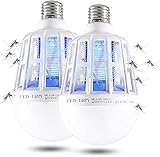 2 Pack Bug Zapper Light Bulbs, Mosquito Light Bulb UV LED, 2 in 1 Mosquito Killer Bulb Zapper for Patio and Indoor