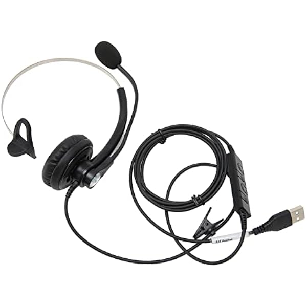 Проводная гарнитура AMONIDA One-Ear с шумоподавлением для четких разговоров в HD-качестве в офисе, бизнес, черный (USB-интерфейс)