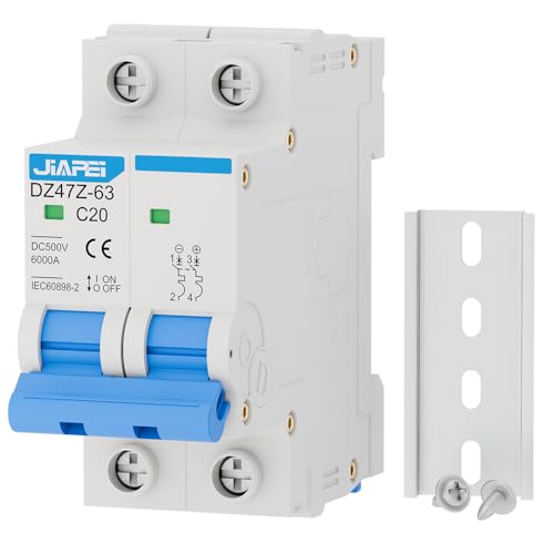 DC Miniature Circuit Breaker, 500V 2 Pole 20 Amp Isolator for Sol...