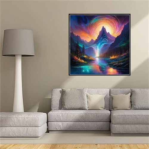 Peinture Diamant Lac Coloré pour Décoration Murale Salon et Activité Relaxante Maison