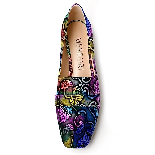 MERRORI Womens Patent Square Toe Slip On Casual Office Chunky Low Heel Pumps Shoes 1.5 Inch3