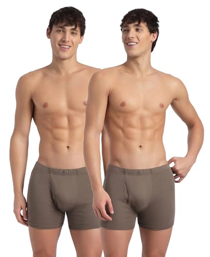 Image of Jockey 8008 Men Super Combed Cotton Rib Solid Boxer Brief with Ultrasoft and Durable Waistband (Pack of 2)
