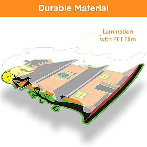 Vintage Halloween Decorations - 12 Piece Large Size Cutouts, Durable Cardboard Classic Artwork Cut Outs Old Style Halloween Elements for Window Wall Decor3