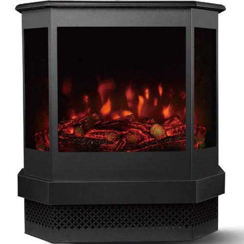 Syntrox Germany Elektrokamin Valencia Standgerät elektrischer Kamin Schwarz