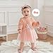 Baby Girl Fall Outfit Sleeveless Flowers Tulle Slip Dress Long Sleeve Coat Jacket Cardigan Headband Kids Clothes Set (A-Pink, 2-3 Years)