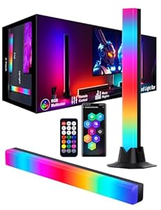 Meewata LED Lightbar, RGB IC Lampe 32 CM, Gaming Beleuchtung, Gaming Setup Deko, Musik Sync und Timing Funktion, APP und Fernbedienung, Ambient Lampe für Schreibtisch, TV, Monitor, Zimmer, Urlaub