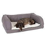 ZOOPLUS Orthopädisches Hundesofa | Hundebett | Memory Foam-Matratze | anschmiegsamer Bezugsstoff | hoher Rand | inkl. Plüschauflage (XL - L 140 x B 80 x H 32 cm)