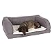 ZOOPLUS Orthopädisches Hundesofa | Hundebett | Memory Foam-Matratze | anschmiegsamer Bezugsstoff | hoher Rand | inkl. Plüschauflage (XL - L 140 x B 80 x H 32 cm)