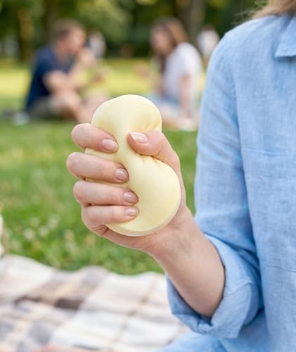 Image of 2Pcs Cheese Squishy, Taba Squishy, Dumpling Squishy-Stretchy Food-Shaped Sensory (yellow1)