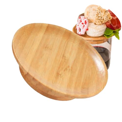 Topper à Charcuterie pour Verre à Vin,Fournitures Bar Bois pour Fête - Assiettes Apéritives pour Verre à Vin,Idéal pour Événements Fêtes Réunions Barbecue Pique-Nique Soirée