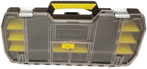 STANLEY Toolbox Tote with Portable Organiser for Tools and Small Parts, Heavy Duty Metal Latch, Removable Dividers, 24 Inch, 1-97-514