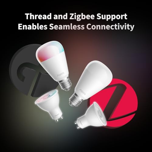 Lighting Aqara Thread/Zigbee Smart LED Light Bulb T2 E26, Tunable White (2700K-6500K), 75W Equivalent, Matter, Works with HomeKit, Alexa, Google SmartThings Compatible Lighting Aqara Thread/Zigbee Smart LED Light Bulb T2 E26, Tunable White (2700K-6500K), 75W Equivalent, Matter, Works with HomeKit, Alexa, Google SmartThings Compatible