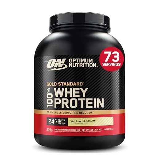Optimum Nutrition Gold Standard 100% Whey Protein Powder, Vanilla Ice Cream, 5 Pound (Packaging May Vary)