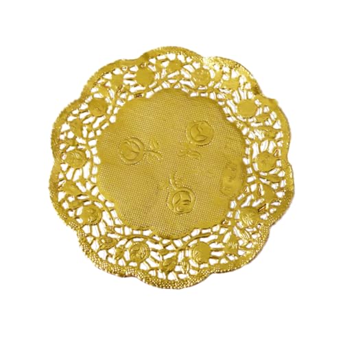 50 centrini di carta rotondi con pizzo floreale da 8,9 cm, per feste fai da te, runner da tavola e tovagliette