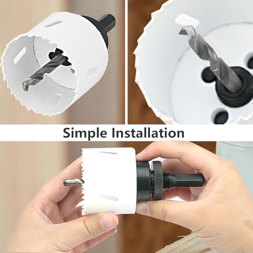 Greywolf 15 pcs Bi-Metal Hole Saw Set, M42 8% Cobalt HSS Hole Saw Kit with 3/4"-2-1/2" (19-64mm) 9 pcs Hole Saw Blades, Box with Arbor, Drill Bit, Hex Key, for Metal, Wood, Plastic 5 Greywolf 15 pcs Bi-Metal Hole Saw Set, M42 8% Cobalt HSS Hole Saw Kit with 3/4"-2-1/2" (19-64mm) 9 pcs Hole Saw Blades, Box with Arbor, Drill Bit, Hex Key, for Metal, Wood, Plastic - Image 5