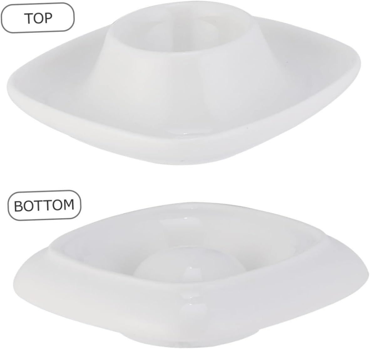 2pcs Ceramic Egg Cups Stylish White Egg Stand for Breakfast Kitchen Tool for Holding Soft and Hard-boiled Convenient Design for Home Use
