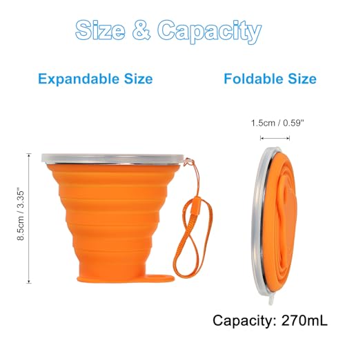 Gobelet de voyage pliable 270ml en silicone pour éviter l'encombrement - 3