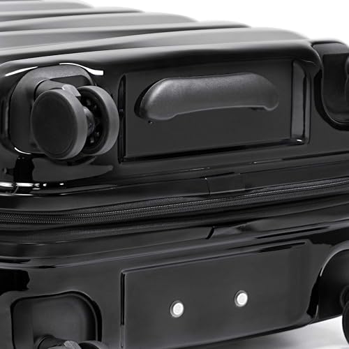Traveler's Choice Edinburgh II Hardside Spinner Luggage, TSA Lock, Black, 25" Medium