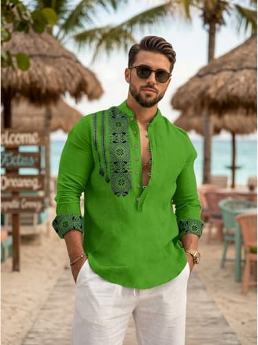 Image of DEELMO Men's Cotton Blend Mandarin Collar Self One Design Full Sleeve Casual Short Kurta