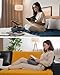 Viozon Lap Book Pillow Stand with Storage, Adjustable Beanbag Reading Pillow with Dark Wood Panel, Multi-Angle Book Holder for Hands-Free Reading in Bed or Sofa,Book Lover Essential,Soft Cushion