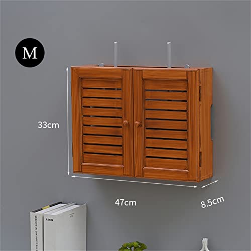Boîte de rangement pour câbles et routeur grand support marron design - 2
