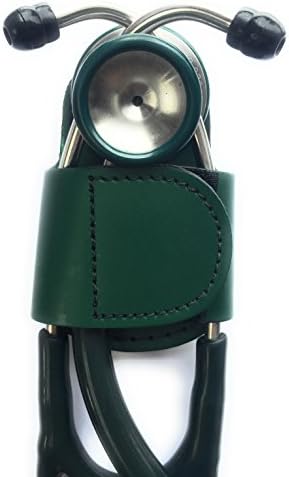 The Original BATCLIP (Green) – Premium Leather Handmade Clip-On Stethoscope Hip Holder; No More Neck Carrying, Loss, or Misplacement. Proudly Carry Your High-End Stethoscope with Taste and Style.