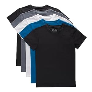 Hanes Boys Originals Performance Mesh Tween T-Shirt Pack, Stretch Undershirts, 5-Pack