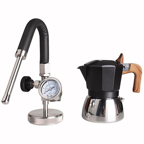 Espumador de leche con boquilla de 3 agujeros y medidor de presión de aire para picnics al aire libre y camping