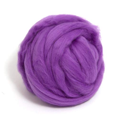 Cyberloxshop Orchid 50G Dyed Merino Wool Top Roving Purple Dreads 64'S For Felting Spinning