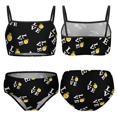 Love Happy Lemon Girls Swimsuits Two Piece Bikini Sets Beach Sport Swimwear Bathing Suit3