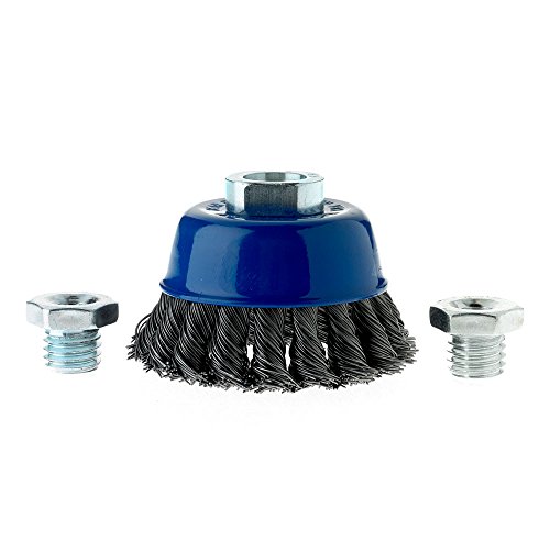 Image of Mercer Industries 189010 - 2-3 /4 inch x 5 /8 inch-11 Knot Cup Brush, .020 Carbon Steel Wire (with metric adapters)