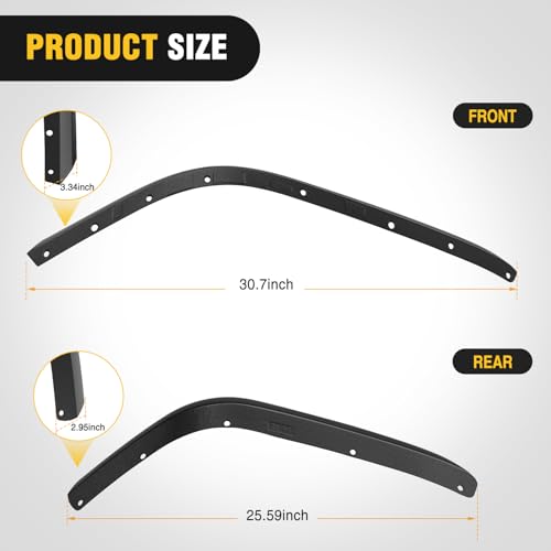 Image of Nilight Fender Flares Extensions Set fit for 2018 2019 2020 2021 2022 2023 2024 2025 2026 Wrangler JL and JLU Unlimited 2 /4 Doors (Only for Low Wheel Arches) Off-Road Widened Front Rear Flat 4 PCS