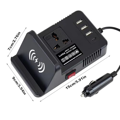 Convertisseur de tension 200W compact doté de 3 ports USB pour chargeur auto