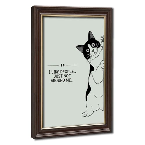 Cadeau chat introverti poster sur toile humoristique pour ami secret et collègue