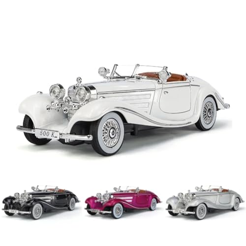 Image of Mercedes Benz 1936 500K Special Roadster SUV Car 1:32 Scale Model Car Exclusive Alloy Metal Pull Back Die-cast Diecast Metal Pullback Toy Openable Doors & Light Music【Colors as Per Stock 】