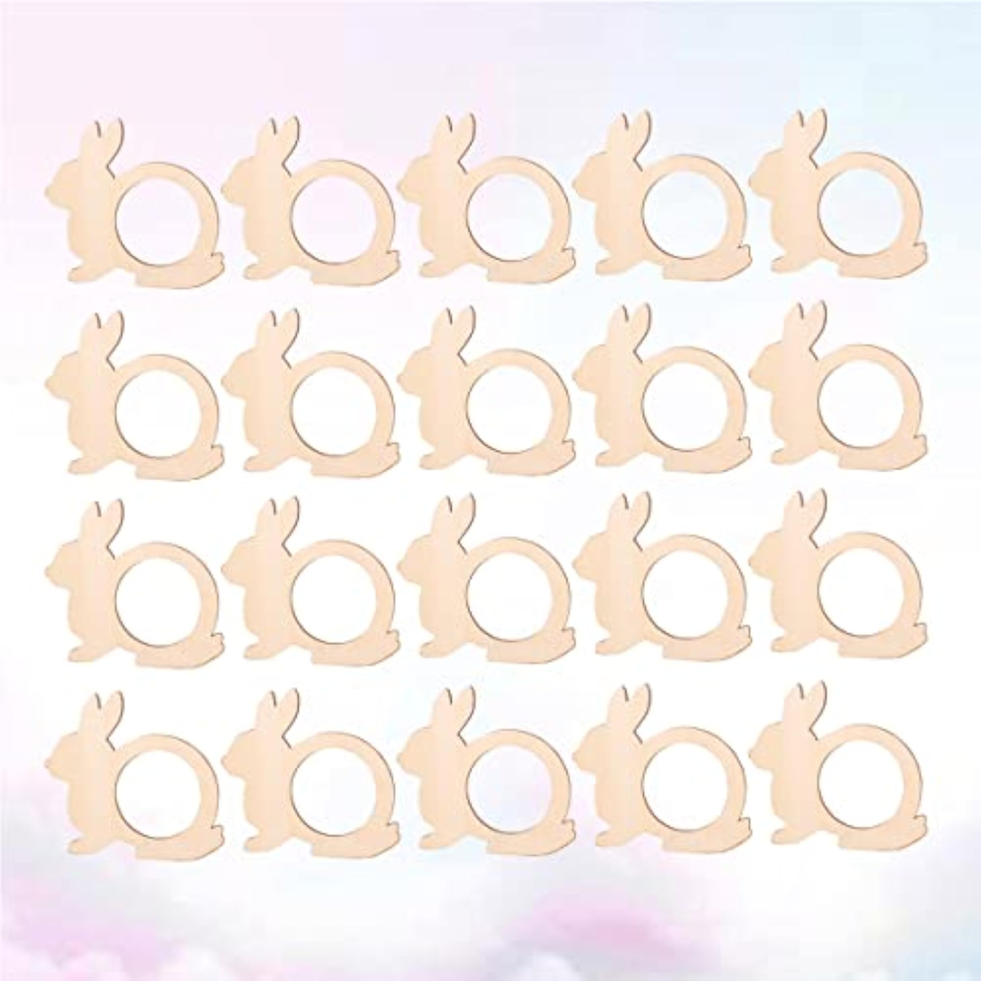 Wooden Bunny Napkin Ring Holders for Easter