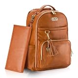Itzy Ritzy Mochila Cambiador | Bolso de Maternidad con Cambiador | Tan grande para su mundo, Correas Cochecito | Cognac