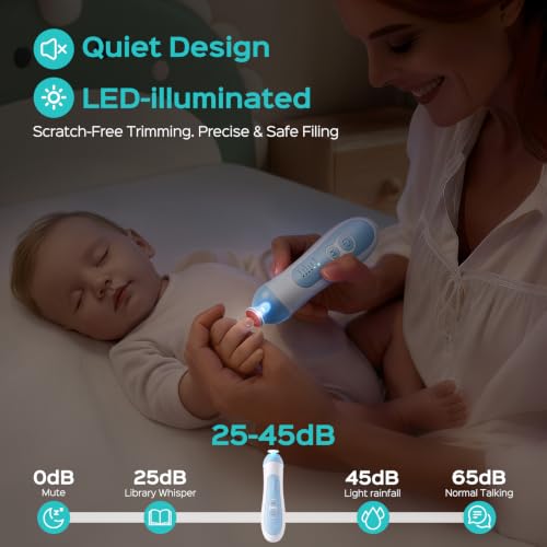 COSLUS C52 Baby Electric Nail File Trimmer, CPC Certified and Quiet Design