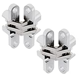 Versteckte Scharniere für Türen, Edelstahl, unsichtbare Torscharniere, 180 Grad Kreuzscharnier, fleckige Oberfläche, verdeckte Scharniere (6,5 cm)