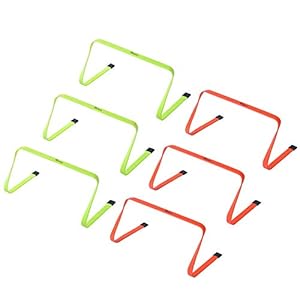 Kosma Pack of 6 Agility Training Fitness Flat Hurdles | Multi-Sport Speed Training Aid with Carry Handle : Size 12 Inch – Color: 3pc Yellow, 3pc orange