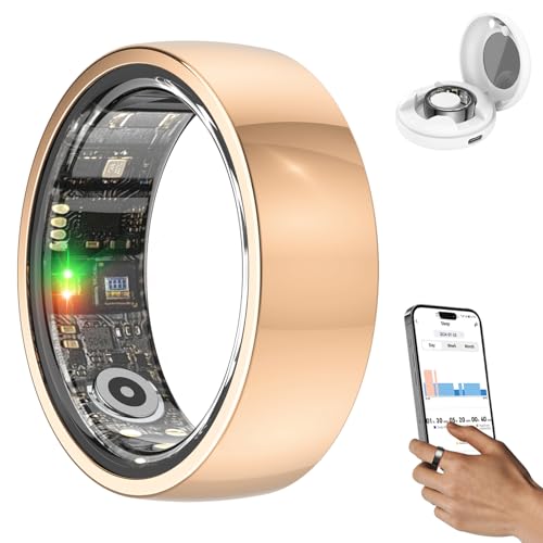 POYIPI 2025 Upgraded Smart Ring Health Tracker for Women Men, IP68 Waterproof Fitness Ring with Sleep Tracker/Step Tracker/Heart Rate/Blood Oxygen/Distance/Calories, No Subscription, Charging Case