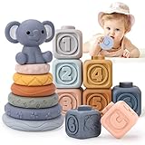 赤ちゃん 積み木 知育玩具 モンテッソーリ スタッキングトイ ソフトブロック 数字ブロック 1-3歳 指先訓練 ベビーおもちゃ 男の子 女の子 誕生日 出産祝い