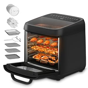 Heißluftfritteuse XXL 12L, Minibackofen mit Umluft, 2 Sichtfenster