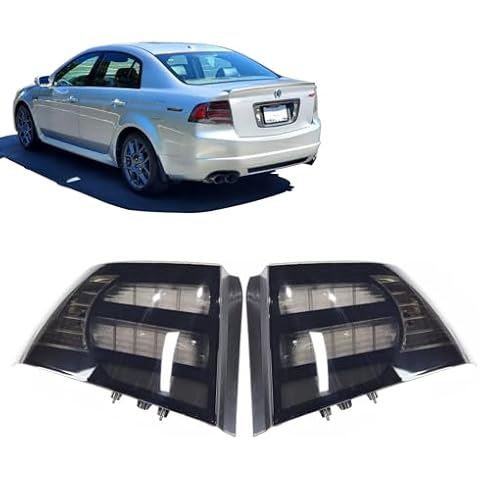 STILEALUS LH & RH Rear Black Housing Black Lens Tail Light Cover Replacement Compatible with 2004-2008 Acura TL Cover