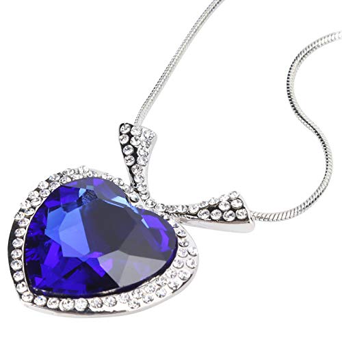 Conjunto de joias femininas com colar de cristal para presente de dia dos namorados, pingente em for