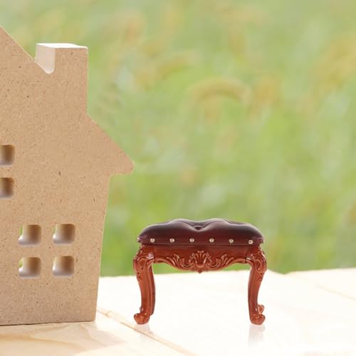 UPKOCH Banco De Madeira Em Miniatura Para Casa De Bonecas Cadeira Sem Encosto Banco Pequeno Vintage