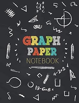Graph Paper Notebook 100 Pages / Quad Ruled 1/2 Inch Squares / Math Grid Paper Notebook 2 Squares Per Inch For Kids Composition Books, Large 8.5 X 11