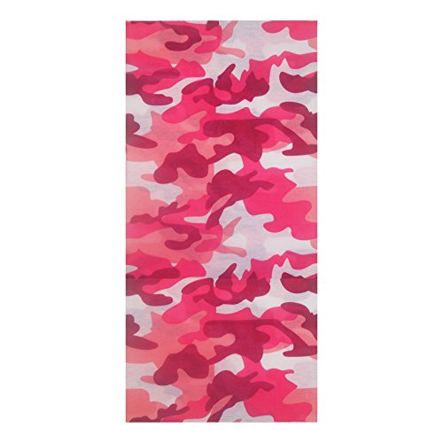 LEFV 16-in-1 Headband Camouflage Design Versatile Magic Scarf Tube Headwear Seamless Neck Gaiter Balaclava Helmet Liner Face Mask for Outdoor Sports Activity Pink - Thumbnail 4