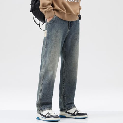 Jeans Pants Trousers Denim Street Washed Retro Loose Classic Trendy Nostalgic Floor Pulling Wide Leg4