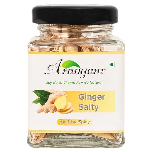 Image of Aranyam Salted Ginger Candy - Salty & Spicy Adrak Chews for Digestion | Sun Dried Ginger Candy for Nausea Relief & Immunity Boost - No Additives (30 Grams)